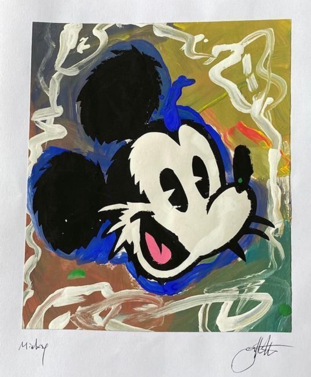 JEFF GILLETTE - MINKSY MICKEY MOUSE, 2018. Spray Paint on Paper, No. E –  Borgia, INC. 😃 GALLERIES BORGIA