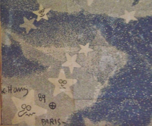 Keith Haring, Starry Night / La Nuit étoilée 1989 Paris Marouflage Quadriptych