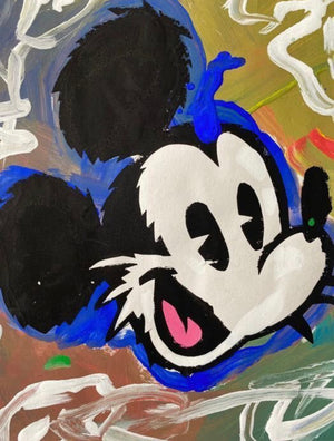 JEFF GILLETTE - MINKSY MICKEY MOUSE, 2018. Spray Paint on Paper, No. EDITION 1/1