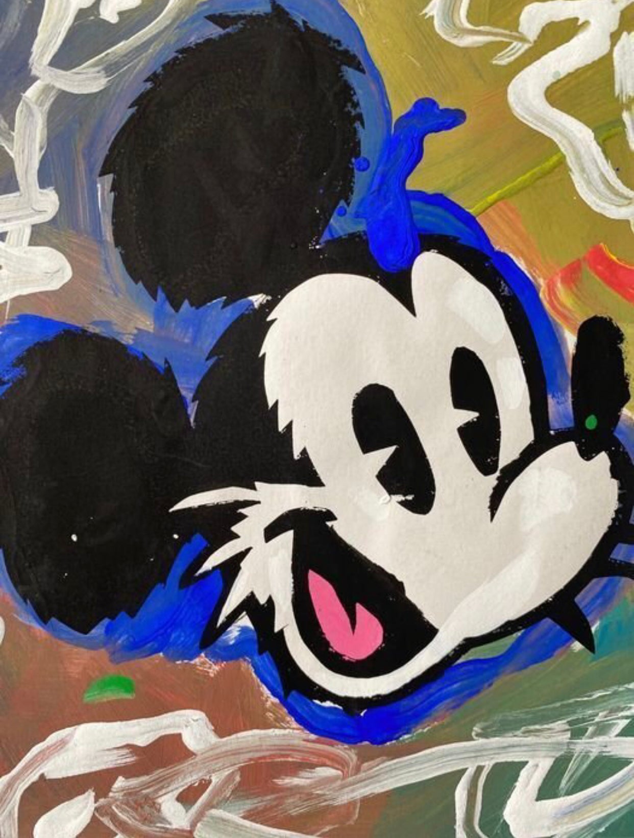 JEFF GILLETTE - MINKSY MICKEY MOUSE, 2018. Spray Paint on Paper