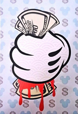 JOSE de PAZOS - MICKEY CASH GRAB, MIXED MEDIA Signed + Numbered Edition 1/1