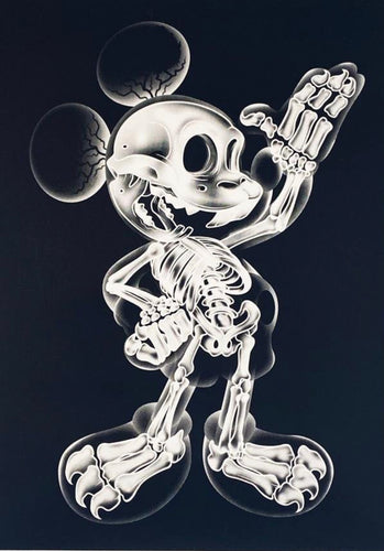 NEST X-Ray Mouse, 2018. Original Spray Paint and Stencil Print on Paper.