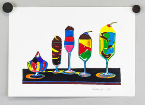 WAYNE THIEBAUD 1961 Sundaes American POP CONTEMPORARY POP Mixed media on paper