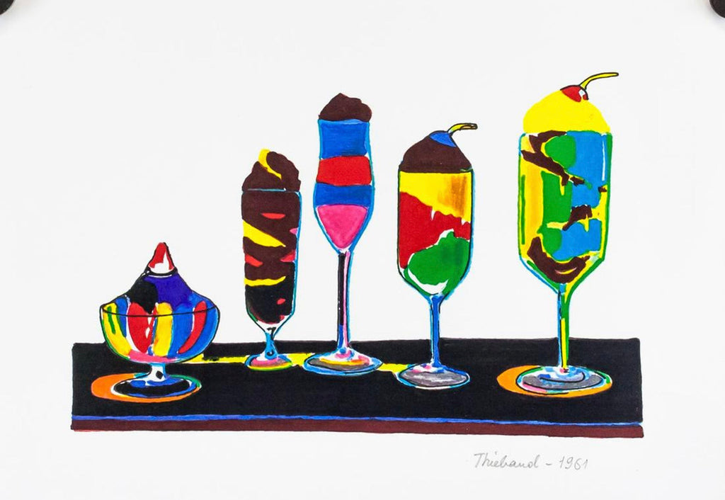 WAYNE THIEBAUD 1961 Sundaes American POP CONTEMPORARY POP Mixed media on paper