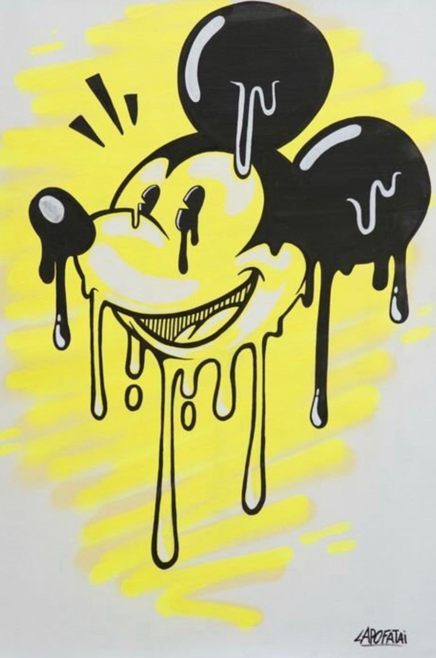 LAPO FATAI, TOPOLINO BLOB, 2021, SPRAY PAINT ON CARTON BOARD, 70 x 50 cm